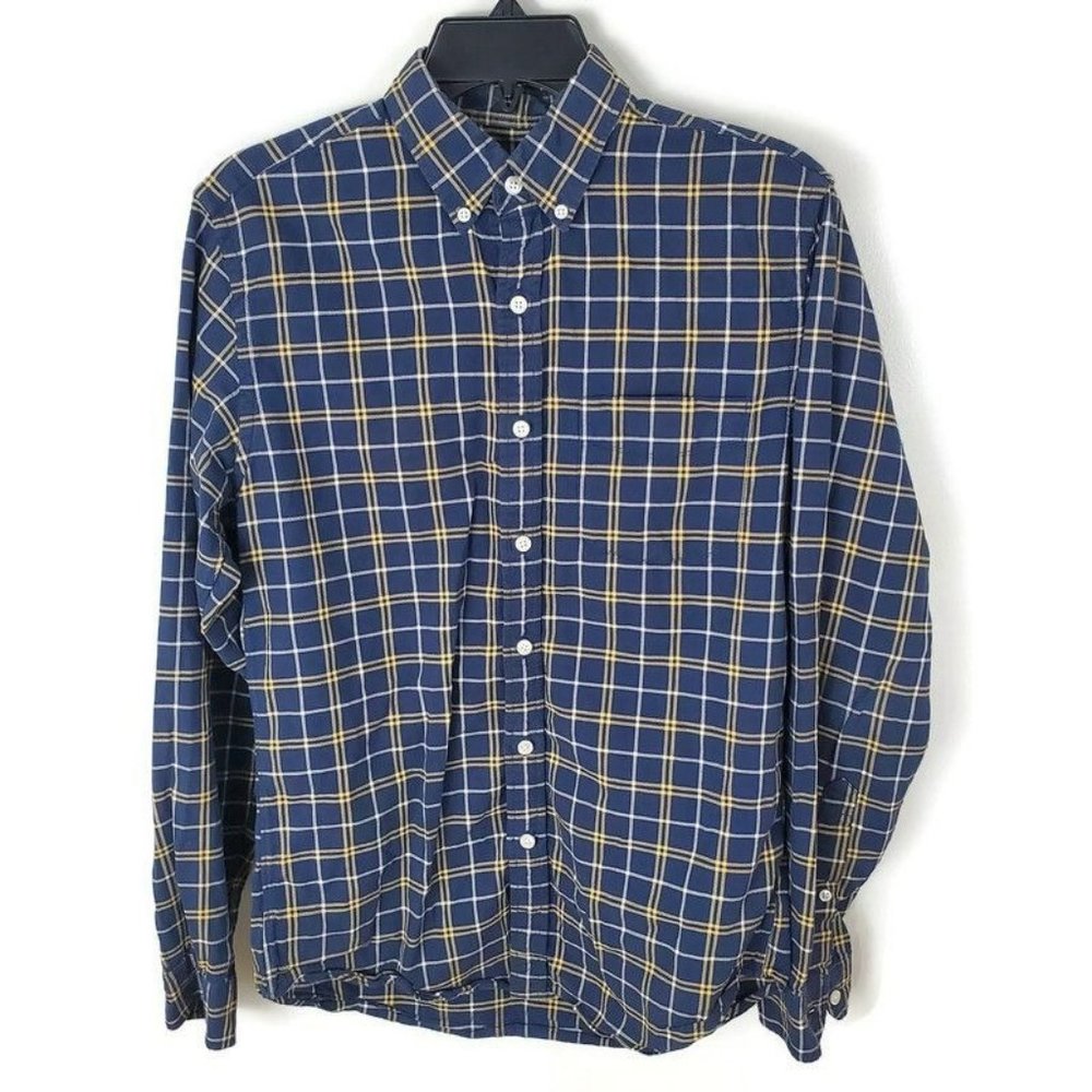 J Crew Men's Oxford Navy Plaid S 94630